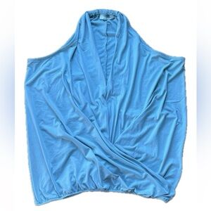 NWOT Zenana Blue V-Neck Stretch Halter Top 1X